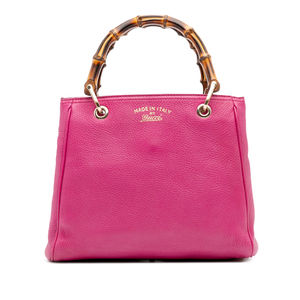 Pre-Loved Gucci Small Calfskin Bamboo Shopper Satchel